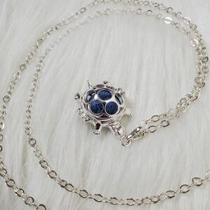 Aromatherapy necklace turtle shape with natural lava rock stone